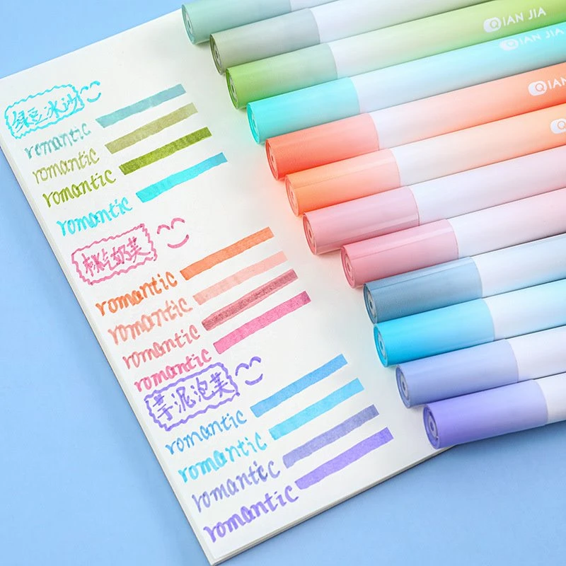 12 farger Pastell Highlighters