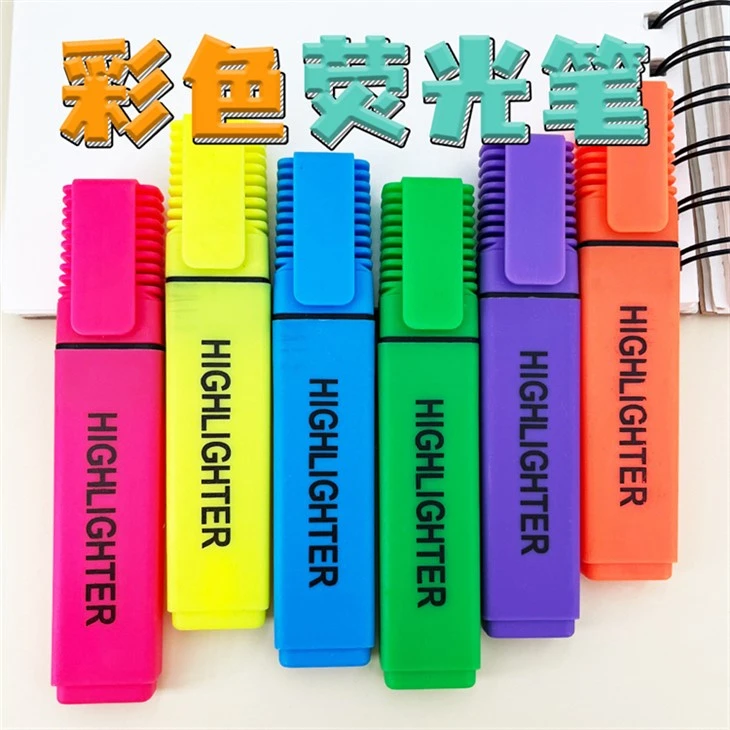 6 fargesett Candy Color Highlighter Marker Pen