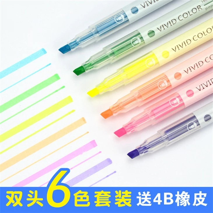 6 stk Dual-tip Duft Highlighter