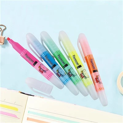 5 farger Pack Big Volume Highlighter Pen Sett